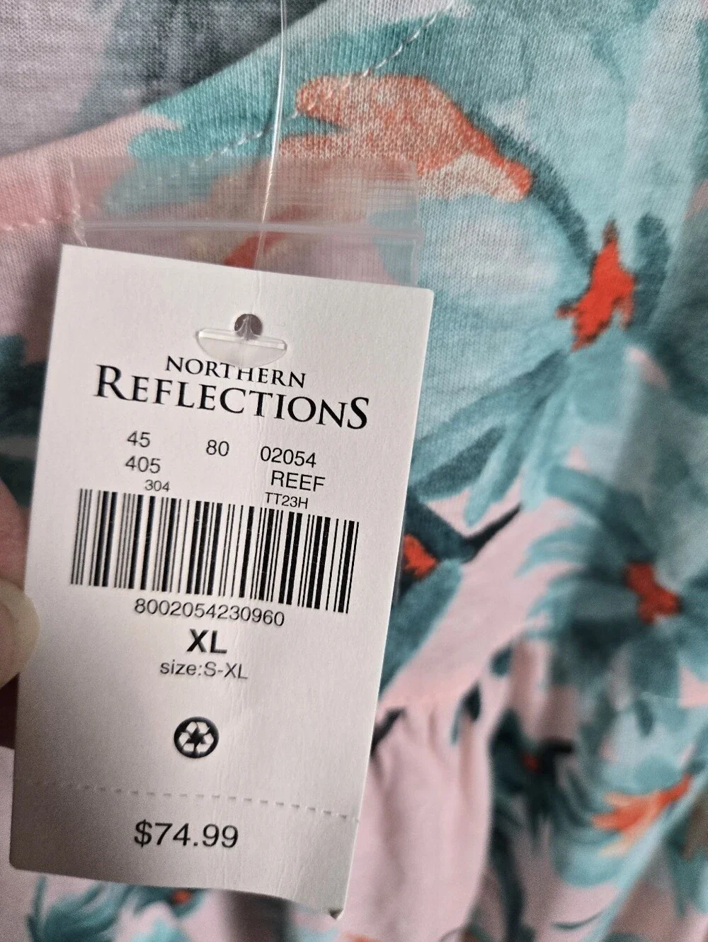 New NORTHERN REFLECTIONSPink Floral Short Sleeve Linen & Rayon Top - Picture 5 of 9